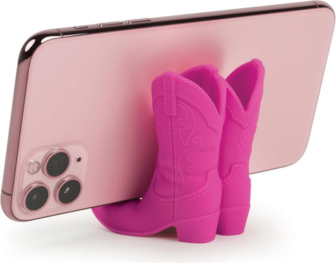 Genuine Fred GIDDY UP Phone Stand, Pink Cowboy Boot Tech Accessory, Fits Most Mobile Smartphones, Grippy Silicone, Fun