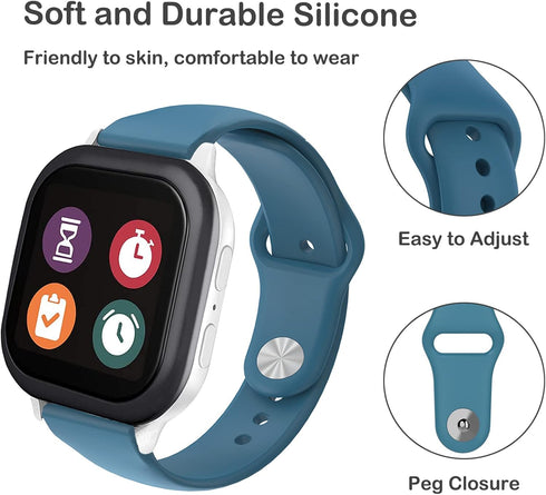 2 Packs Silicone Bands for Gizmo Watch 3/2/1, Soft Sport Waterproof Replacement Band for Kids