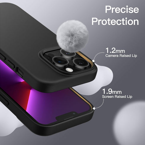 JETech iPhone 13 Pro Case, 6.1-Inch, Shockproof Silicone Cover with Silky-Soft Touch & Microfiber Lining (Black)