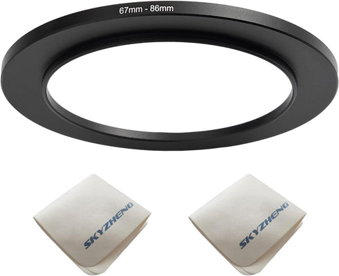 67mm to 86mm Camera Lens Adapter, Step Up Ring Adapter with Premium Lens Wiping Cloth 2 Pack