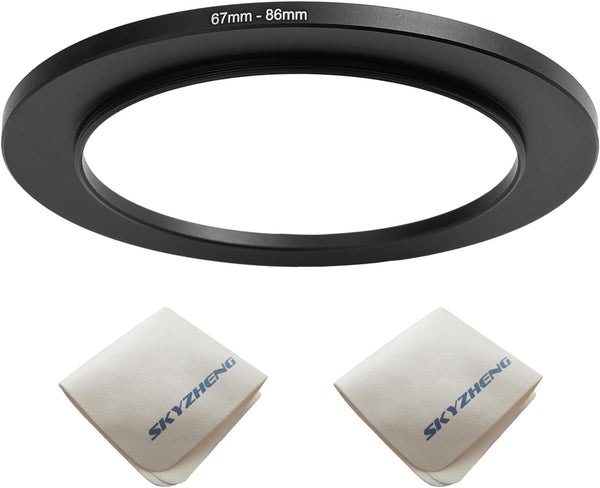 67mm to 86mm Camera Lens Adapter, Step Up Ring Adapter with Premium Lens Wiping Cloth 2 Pack