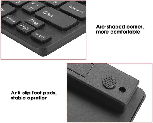 Wired Mini Japanese Keyboard, USB Ergonomic Ultra-Thin 78 Key for Desktop, Computer, PC Gamers (Black)