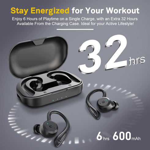 APEKX Bluetooth Headphones, True Wireless Earbuds with Charging Case, IPX7 Waterproof Stereo Sound Earphones, Built-in