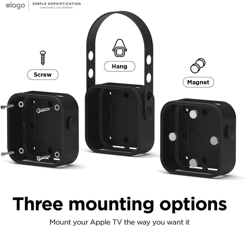 elago Apple TV Mount 4K 3rd Generation - Compatible with 2022 Apple TV, 3 Mount Options, Prevents Overheating