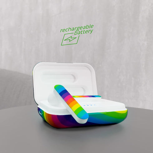 True Wireless Earbuds: Rainbow Portable Bluetooth Earbuds for Music, Podcasts | Gaming Headset w/Built-in Mic | Rechargeable Headset for Home, Car, Travel, Beach