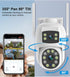 EVERSECU 6MP WiFi PTZ Security Camera Outdoor, Dual Lens, 360° View, Auto Tracking, Color Night Vision, 2-Way Audio