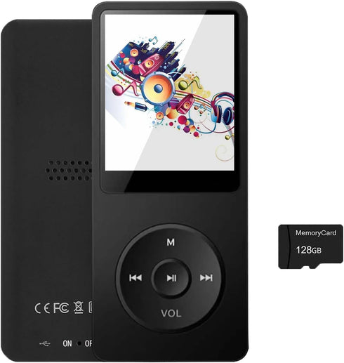 imkavery 128GB MP3 Player with Bluetooth 5.2, Portable Black Music Player for Kids