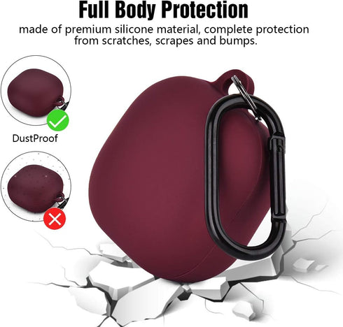 AIRSPO Silicone Case Compatible with Samsung Galaxy Buds 2 Pro/Galaxy Buds2/Galaxy Buds Pro/Galaxy Buds Live (Burgundy)