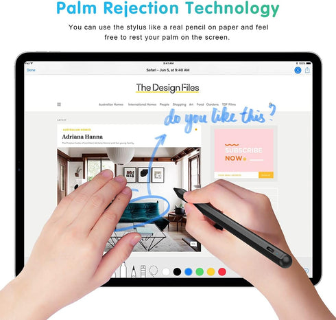 Stylus Pencil for iPad 9th & 10th Generation, Active Pen with Palm Rejection, Compatible with 2018-2024 Apple iPad 10th