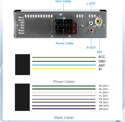 CAMECHO MP3/U Car Radio Bluetooth Single DIN Car Stereo Audio, Car Audio with Bluetooth Handsfree/FM/ Disk/AUX/USB