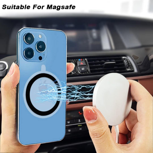 12 Pieces Magnetic Wireless Charger Metal Rings, 6 Colors, Ultra Thin Compatible with MagSafe Wireless Charger