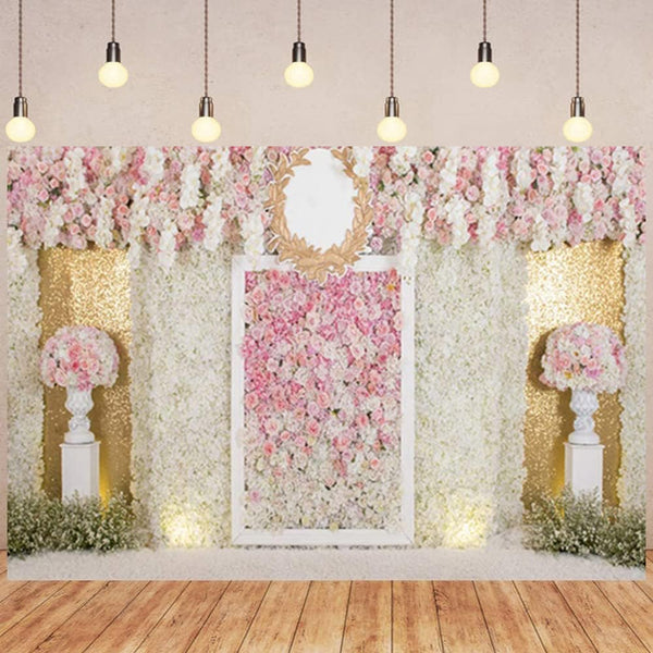 Leyiyi 5x3ft 3D Wedding Floral Wall Backdrop Photography Background for Bridal Shower, Baby Shower, Birthday Party