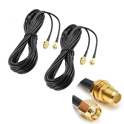CORONIR 2Pack 33ft WiFi Antenna Extension Cable for Wireless LAN Router, RP-SMA Male to Female Connector