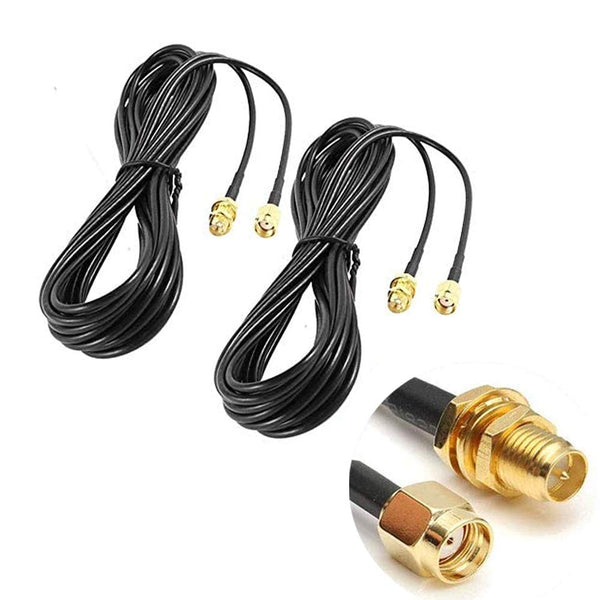 CORONIR 2Pack 33ft WiFi Antenna Extension Cable for Wireless LAN Router, RP-SMA Male to Female Connector