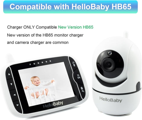 HB65 Charger for HelloBaby HB65 Monitor and Camera Replacement Power Cord Adapter 5V Charging Cable