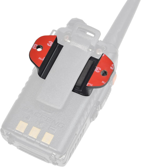 Universal Ham Radio Hanger Holder Mount with Adhesive Back, Pre-Drilled Holes with Self-Tapping Screw for Baofeng