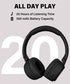 On-Ear Headphones Wireless Bluetooth, Lightweight Foldable Design, 20H Playtime, Built-in HD Mic, Black