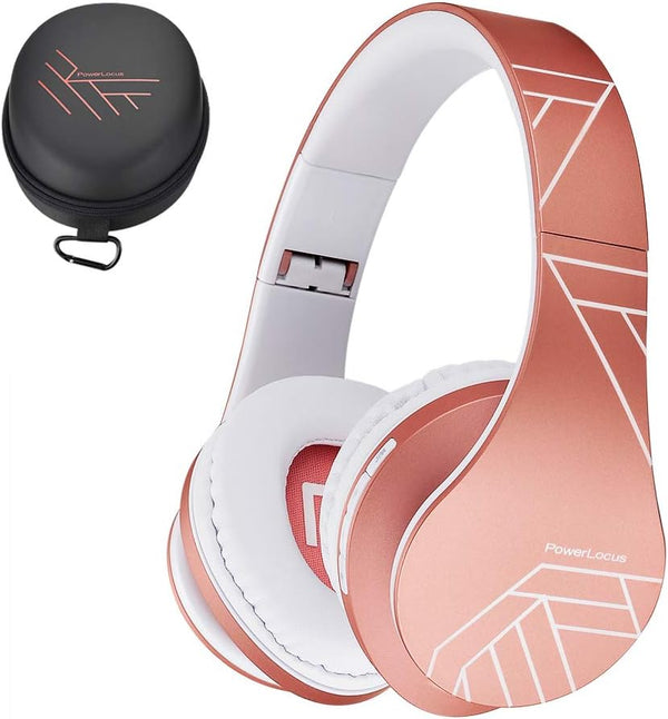 PowerLocus Bluetooth Over-Ear Headphones, Wireless Stereo Foldable Headsets with Built-in Mic, Micro SD/TF, FM