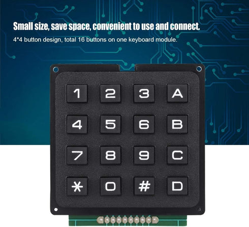Pomya Keypad, 16 Keys 4x4 Push Button External Keypad Microcontroller Keyboard for MCU