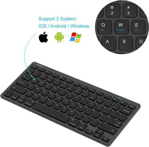 Arteck Ultra-Slim Bluetooth Keyboard, Compatible with iPad 10.2-inch/Air/9.7-inch/Pro/Mini, iPhone, Android, Windows,