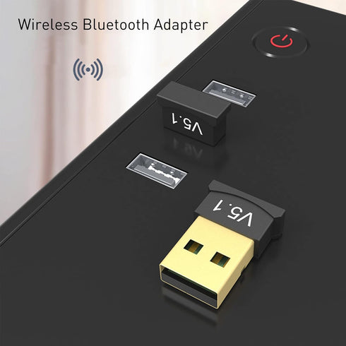 2 Pack Bluetooth Adapter for PC, Wansurs USB Bluetooth Adapter 5.1 EDR, Bluetooth Dongle Wireless Bluetooth Receiver for Desktop, Laptop, Speaker, Mouse, Keyboard, Headphones Support Windows