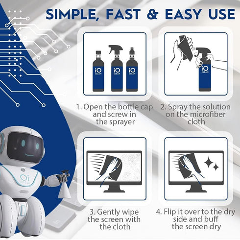 Screen Cleaner Spray Kit (16 oz + Mini Cleaner + 1 Cloth) for OLED LCD LED TVs, Smartphones, Laptops, and More