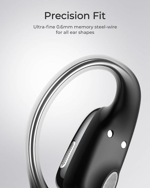 Lytmi CozyFit Open Ear Headphones, Ultra-Light Wireless Earbuds, Bluetooth 5.4, 30 HRS Playtime, IPX5 Waterproof (Black)