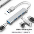 TENYELE 3xUSB2.0+1xUSB3.0 USB C Splitter Cable USB C/USB Male To Data Transfer Docking Station For PC Keyboards Gaming