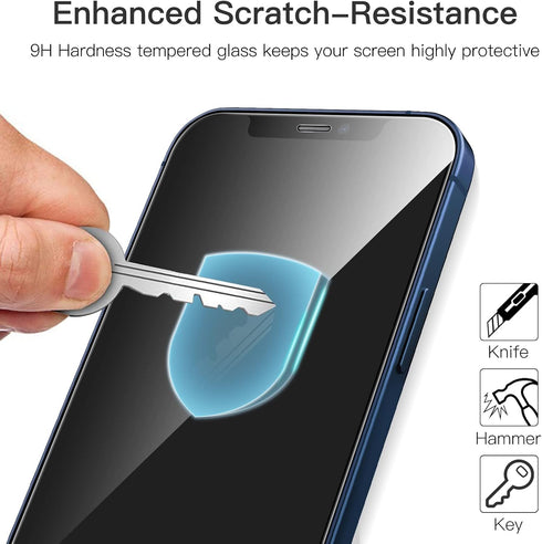 12/12 6.1-Inch, 9H 3-Pack JETech Full Coverage Screen Protector for iPhone Pro Tempered Glass Film Case-Friendly, HD