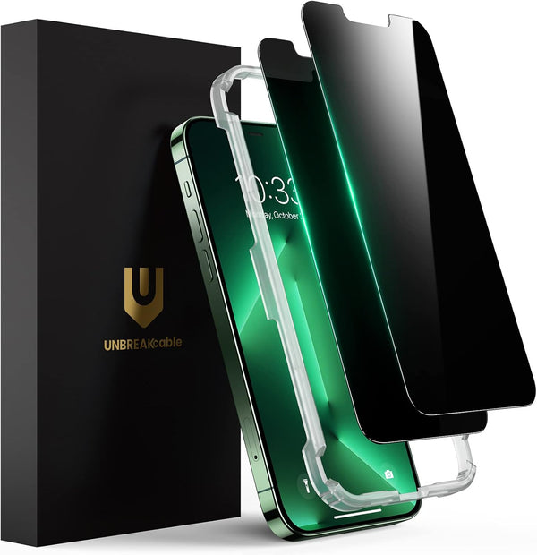 UNBREAKcable Privacy Screen Protector for iPhone 13 Pro Max & 14 Plus, 9H Hardness, True 28° Anti Spy, Easy Install - 2