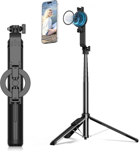 EUG-PRODUCTS 61" Magnetic Phone Tripod & Selfie Stick for Golf Training, Extendable Cell