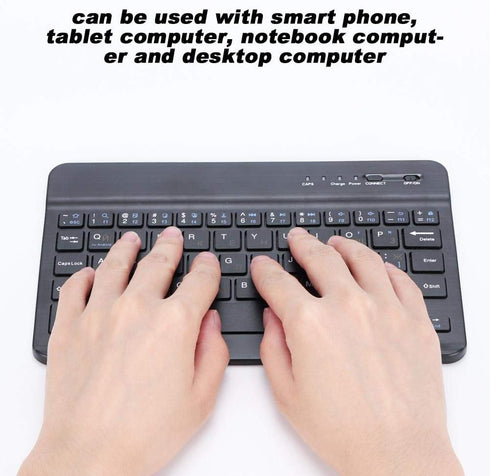 Russian English Keyboard, 7 Inch Rechargeable Ultra Thin Russian Wireless Bluetooth Keyboard for Smart Phone, Tablet Computer, Low Consumption and Energy-Saving Keyboard