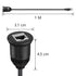 SinLoon 3FT RJ45 Panel Flush Mount Cable, Cat6A Male to Female for Car, Truck, Boat, Motorcycle, Dashboard