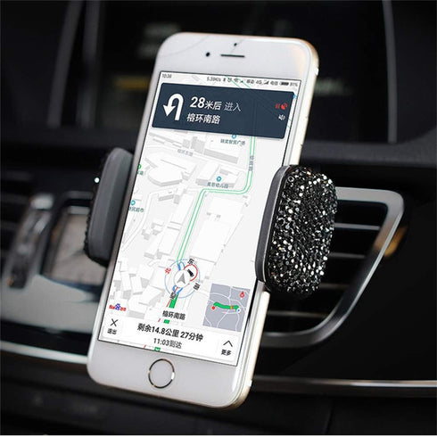 Cxtiy Adjustable Car Phone Holder, Strong Sticky Dashboard Air Vent Base, Rotatable Mount for Cell Phones (Black)