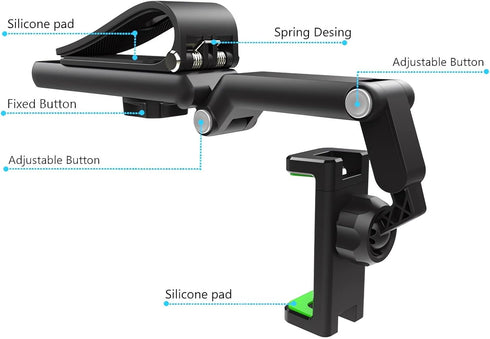 2024 New Rotatable and Retractable Car Phone Holder - 1080° Multifunction Sun Visor Universal 360 Rotating Mobile Mount