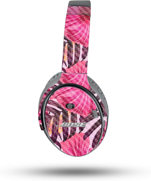MightySkins Carbon Fiber Skin for Bose QuietComfort 35 II Headphones - Tropical Pink, Protective, Durable Textured