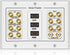3 Gang 7.2 Surround Sound Distribution Home Theater Copper Banana Binding Post Coupler Type Wall Plated for 7 Speakers 2 RCA Jacks for Subwoofers and 3 HDMI Ports