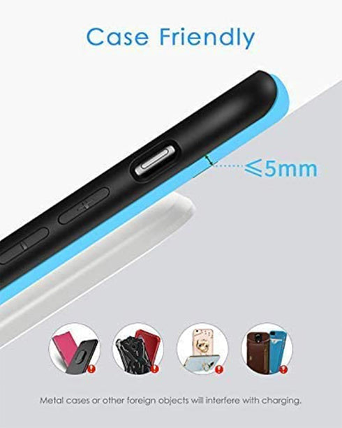 Fast Wireless Charger, NANAMI 7.5W Wireless Charging Stand with QC3.0 Adapter, Compatible with iPhone 15/14/13/12/SE