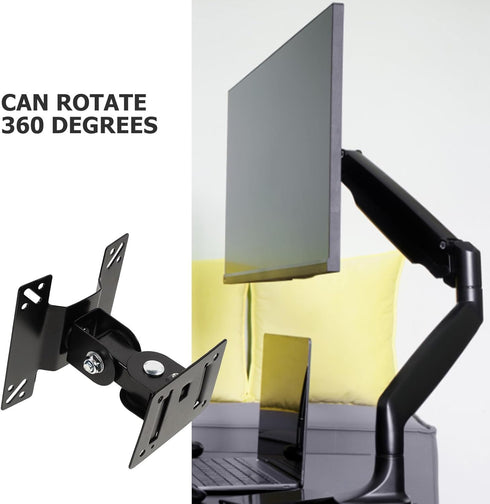 Uonlytech 360-degree 14-27 Inch Wall Mount Tv Bracket Rotatable Monitor Stand Metal Shaft for LCD Screens, Fixed Screen