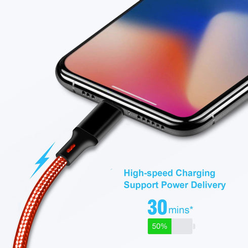 cugunu USB C to Lightning Cable 5 Pack 3/3/6/6/10FT iPhone Charger Apple MFi Certified Power Delivery Fast Charging Cord Compatible with iPhone 14/13/12/11/XS/XR/X/8 - Red by cugunu
