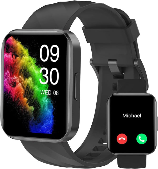 RUIMEN Smart Watches for Men Women, 1.85" HD Screen Fitness Tracker, Answer/Make Calls, Waterproof, Compatible with