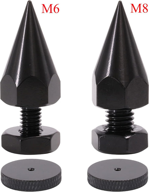 Flushbay 4 Pack M8 (M8) Speaker Spikes Floor Protectors Adjustable Speaker Isolation Spikes Black for Subwoofer CD DVD