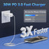 30W Fast Charging Phone 16 15 Charger, USB-C Wall Block Adapter with 6.6Ft USB C to C Cable for Pro/Max