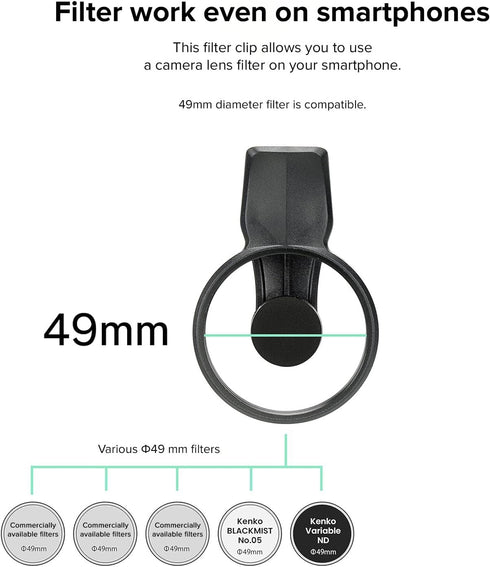EXAPRO Filter Clip & Lens Hood Kit, Lens Accessory for Smartphone, Compatible with iPhone/Android, EXP-LH-01