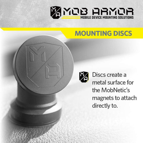 Mob Armor Magnetic Phone Mount Plates - Strong Adhesive Steel Discs for MobNetic Maxx & Magnetic Car Mounts