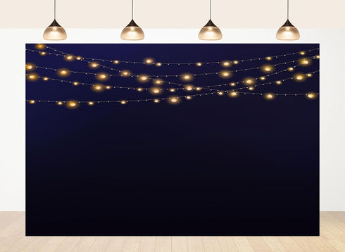 LidyMini 10x8ft Fabric Dark Night String Lights Backdrop Romantic Party Photography Background Stunning