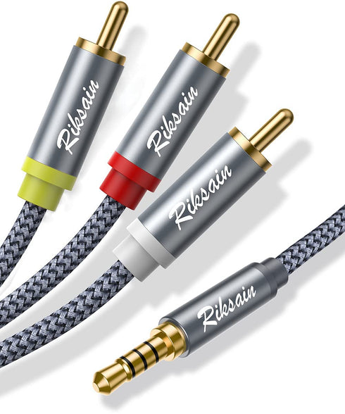 3.5mm to RCA Cable Audio Video Cables, 3.3FT/1M 3.5mm 1/8 TRRS to