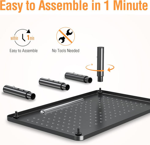 2 Pack 3 ELIVED Monitor Stand Riser - Height Adjustable Monitor Stand for Laptop, Computer, PC, Printer, Mesh Metal