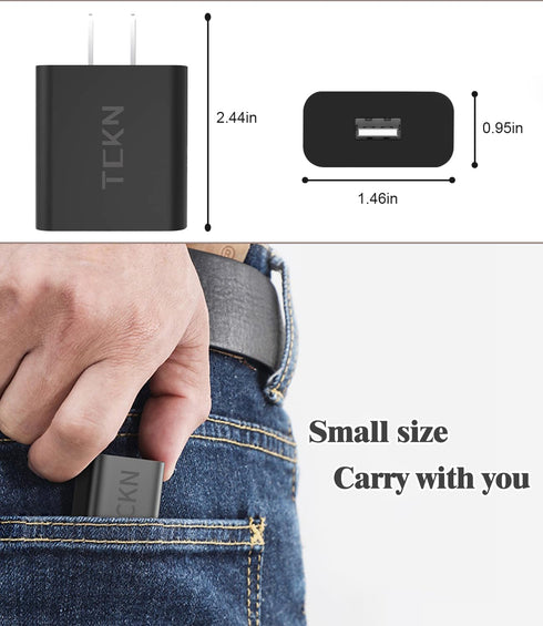 TCKN 5V 2A 2Pack) USB Wall Charger Power Adapter for iPhone, iPad, Samsung, Tablet, iPod, Kindle and More (Black