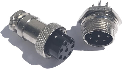 CESS Aviation 8 Pins Plug and Socket Wire Cable Connectors, Diameter 0.63" (16mm), 2 Packs